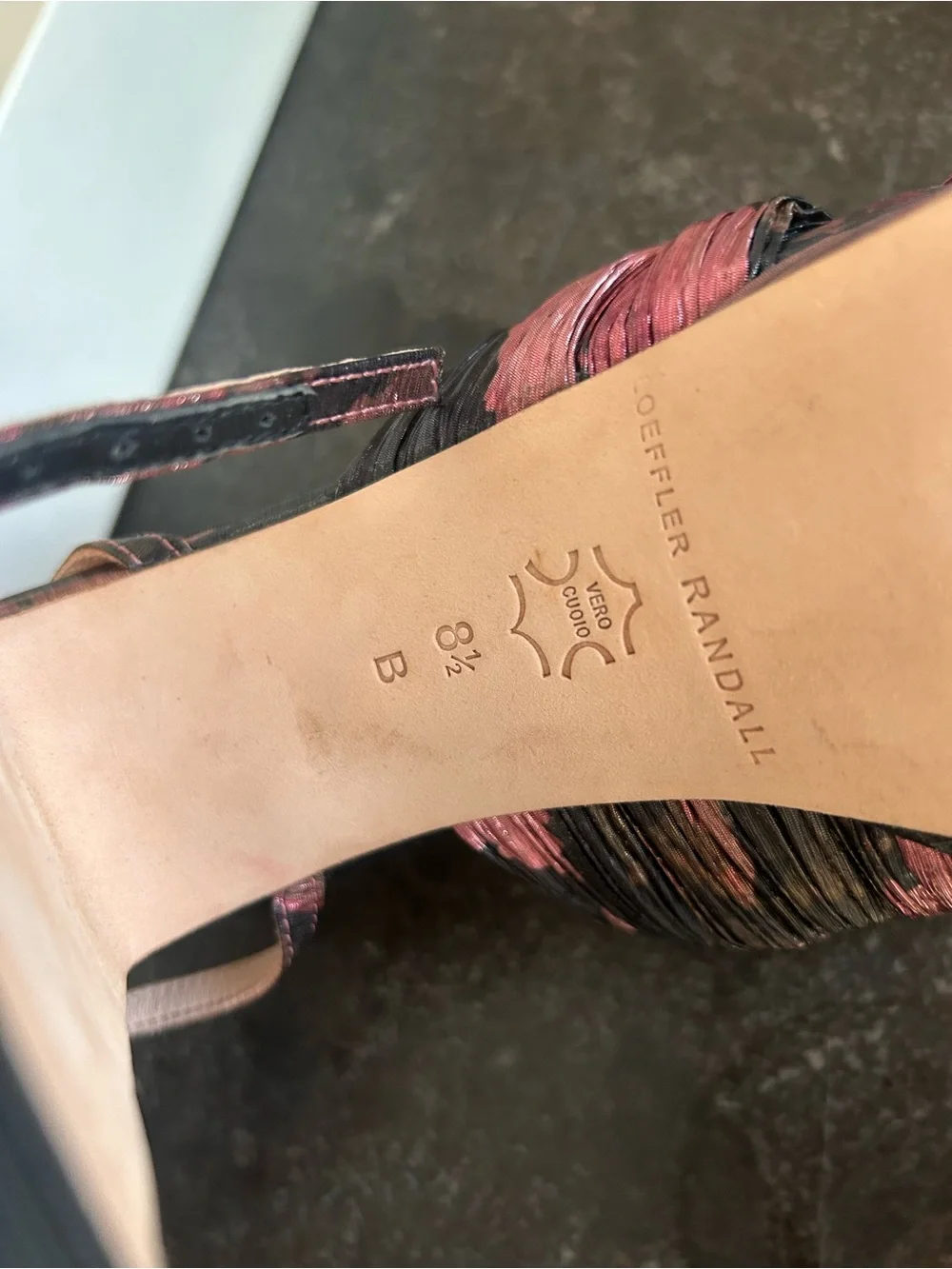 Loeffler Randall Knotted Pleated Slingback Heels in Pink and Black